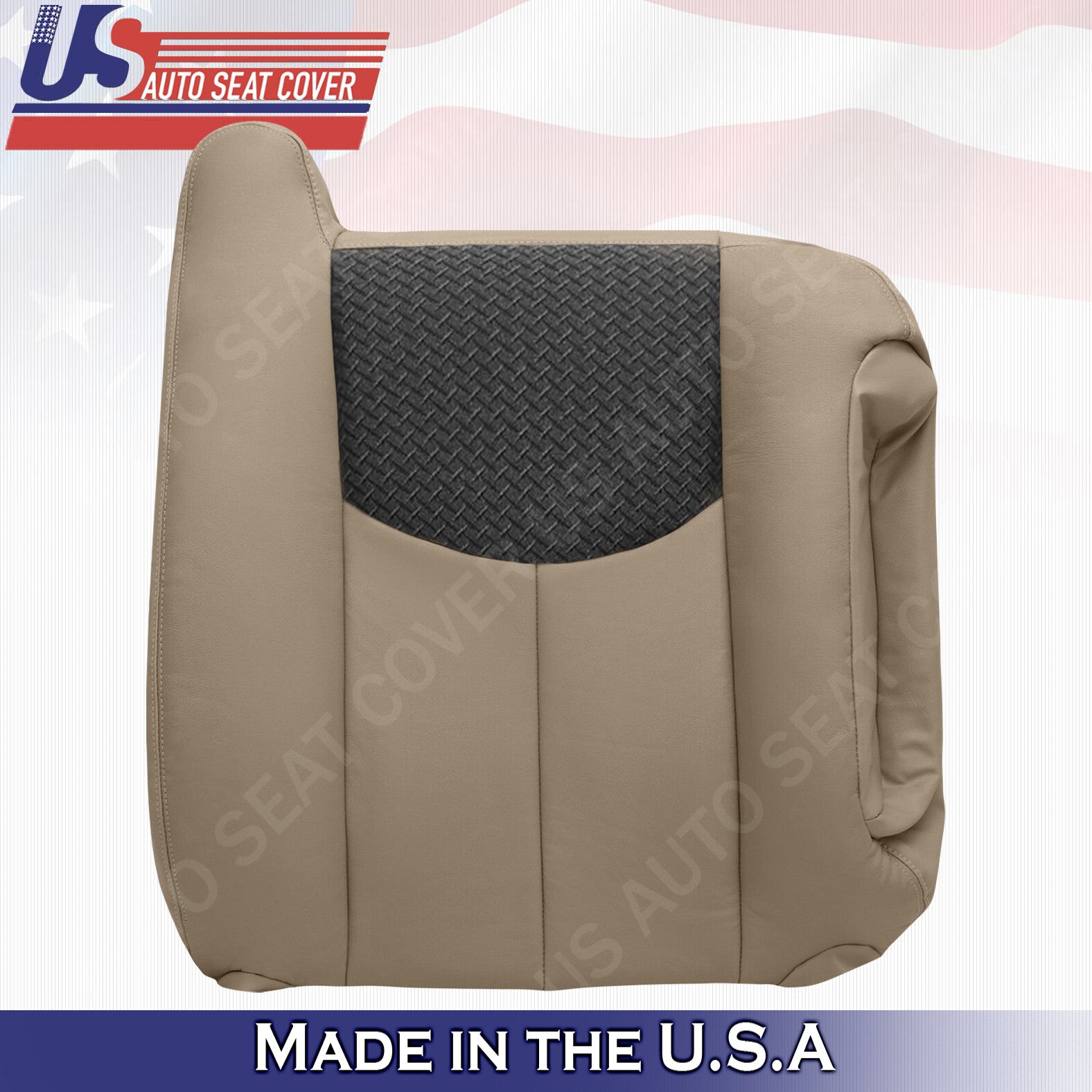 2003 2004 2005 2006 Chevy Avalanche Passenger Top Leather-Cloth Seat Cover Tan